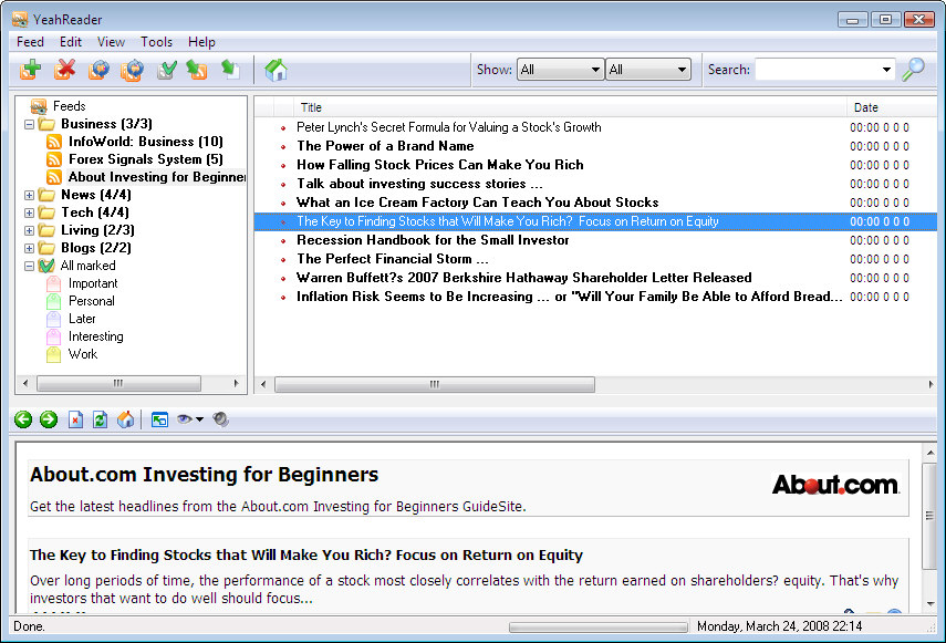 Screenshot of YeahReader 2.23